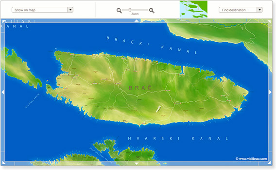 Mappa di Isola di Brač