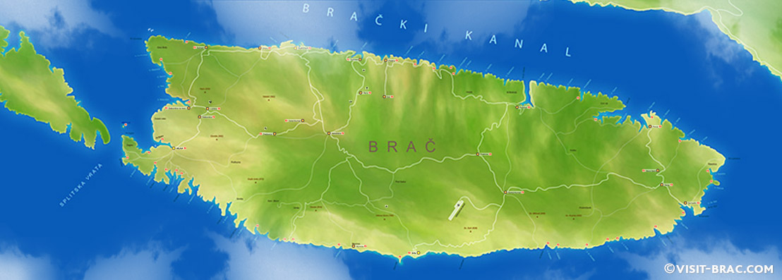 Mappa di Isola di Brač